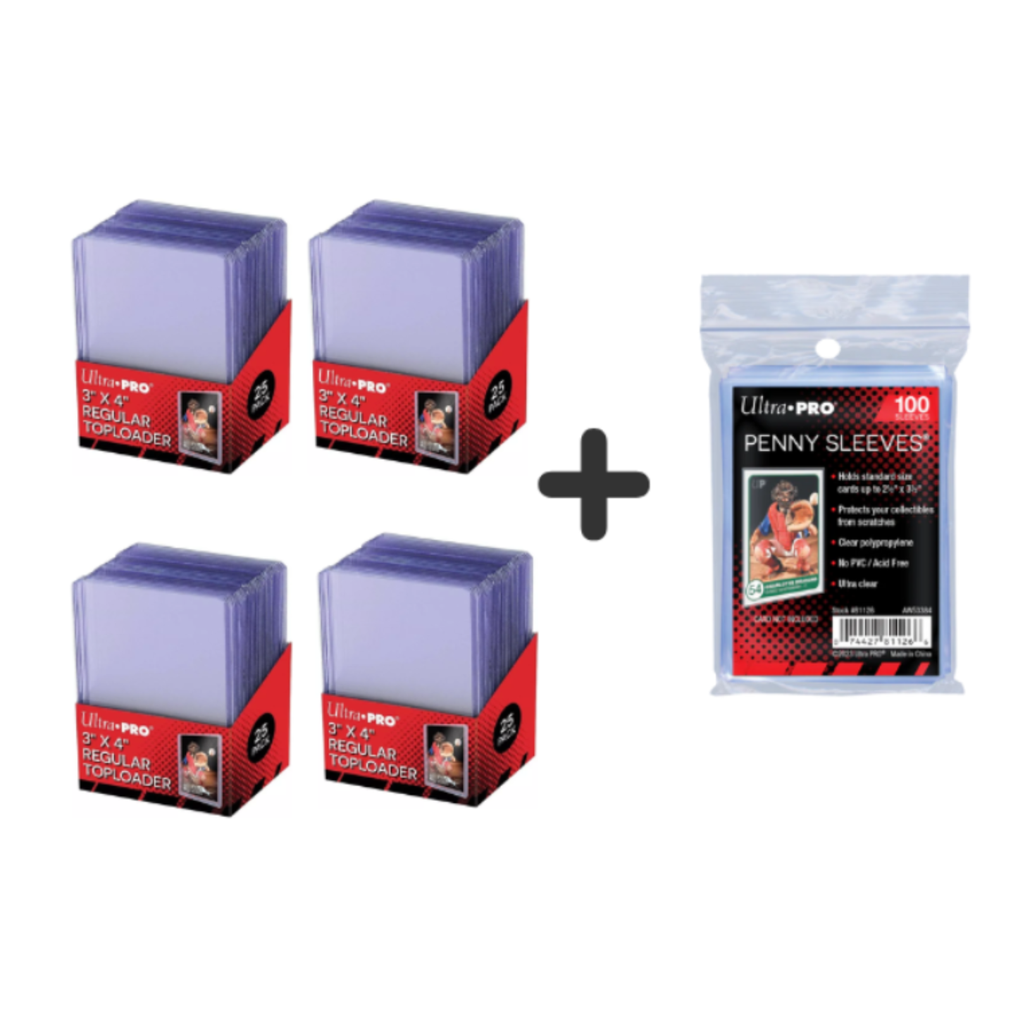 Ultra Pro 3 x 4 Top Loader 100 Count + Soft Penny Sleeves 100 Count Bundle